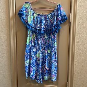 Lilly Pulitzer off the shoulder romper.